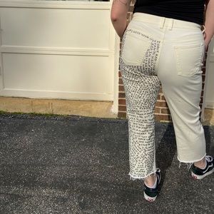 Light yellow artistic one of a kind pants!